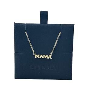 Mama Necklace, 925 Sterling Gold Tone Dainty Link Chain gifts for her